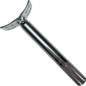 Tubo Quax Ø25,4 mm in metallo cromato con impugnatura zigrinata e testa a forcella con due fessure.