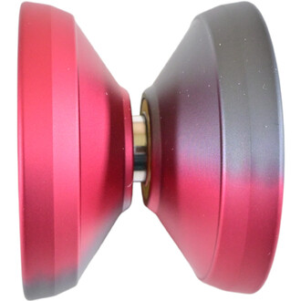Yoyo V8 présenté de profil, avec une finition bicolore allant du rouge brillant à un gris mat, mettant en valeur ses courbes aérodynamiques et son design moderne.
