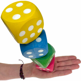 These bouncing rubber dice provide interactive and fun math learning for children and adults.
