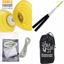 Kit Diabolo Beach Free Jaune Blanc