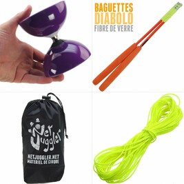 Kit Diabolo Carousel Roulement Violet Orange Jaune