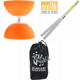 Kit Diabolo Gyro Orange + Baguettes Blanc