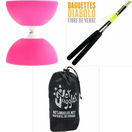 Kit Diabolo Gyro Rose + Baguettes Noir