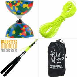 Kit Diabolo Jester a roulements Beach Jaune Noir