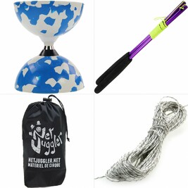 Kit Diabolo Jester a roulements Bleu et Blanc Violet Blanc