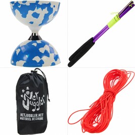 Kit Diabolo Jester a roulements Bleu et Blanc Violet Orange