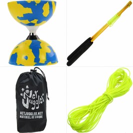 Kit Diabolo Jester a roulements Bleu et Jaune doré Jaune