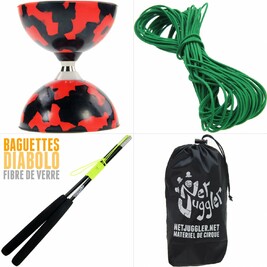 Kit Diabolo Jester a roulements Rouge et Noir Vert Noir