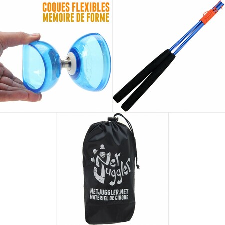 Kit Diabolo Quartz V2 Bleu + Baguettes alu Bleu